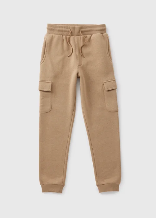Boys Tan Cargo Jogging Bottoms (7-15yrs) - 8 Yrs Image 1