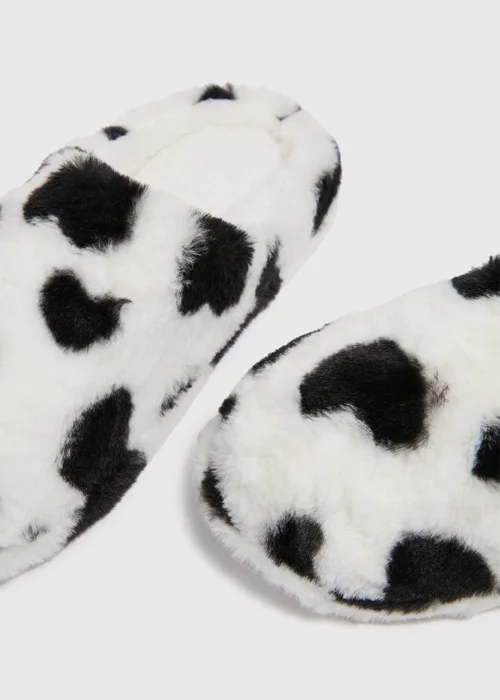 White Heart Print Slippers - Small Image 2