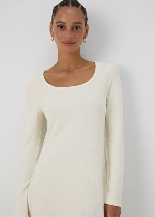 Papaya Petite Cream Scoop Neck Midi Dress - 6 Image 3