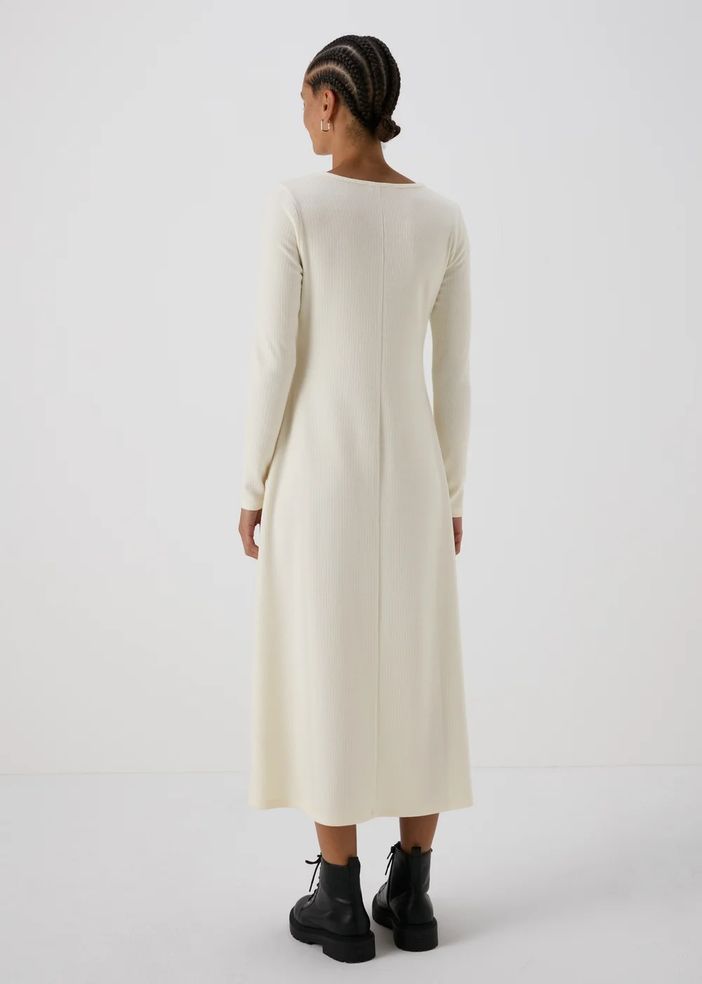 Papaya Petite Cream Scoop Neck Midi Dress - 6 Image 2