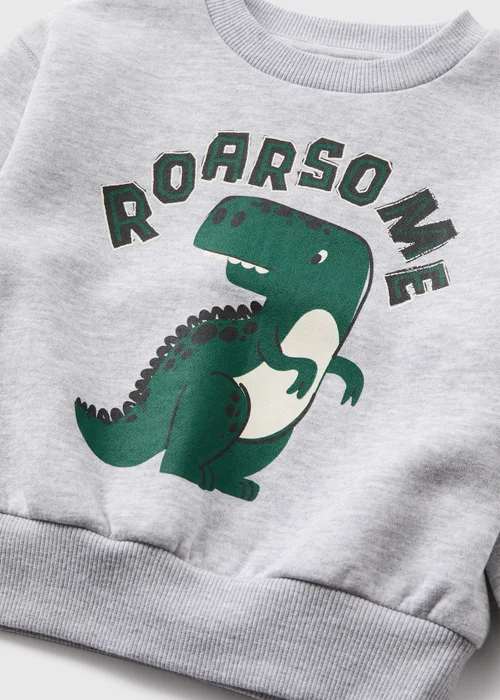 Boys Grey Dino Sweatshirt (1-7yrs) - 1-1.5 Yrs Image 2