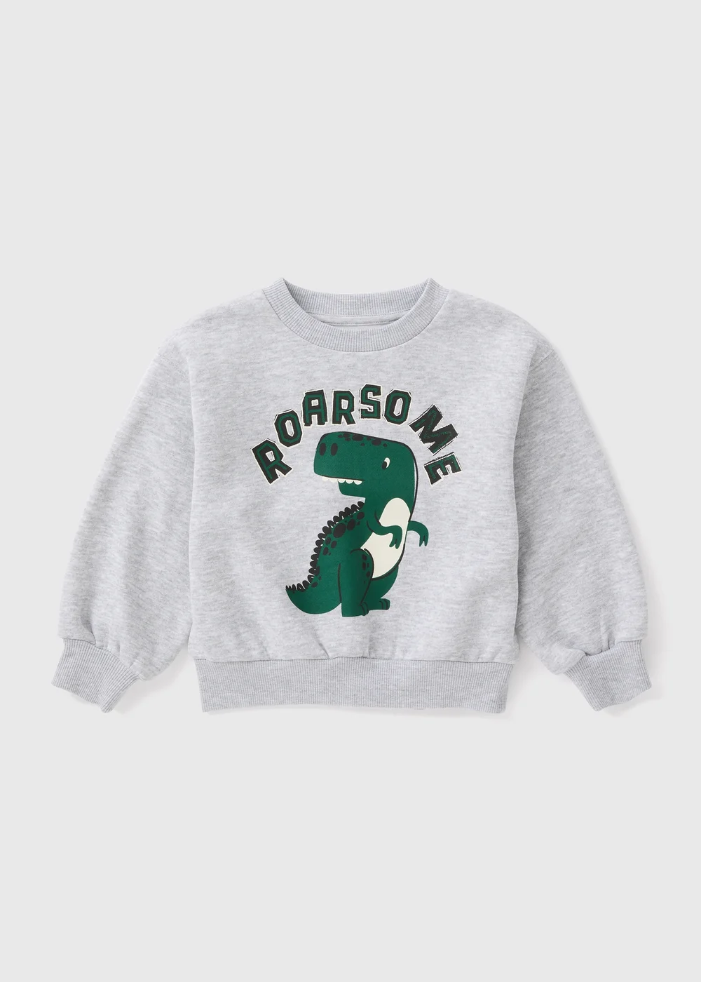 Boys Grey Dino Sweatshirt (1-7yrs) - 1-1.5 Yrs Image 1