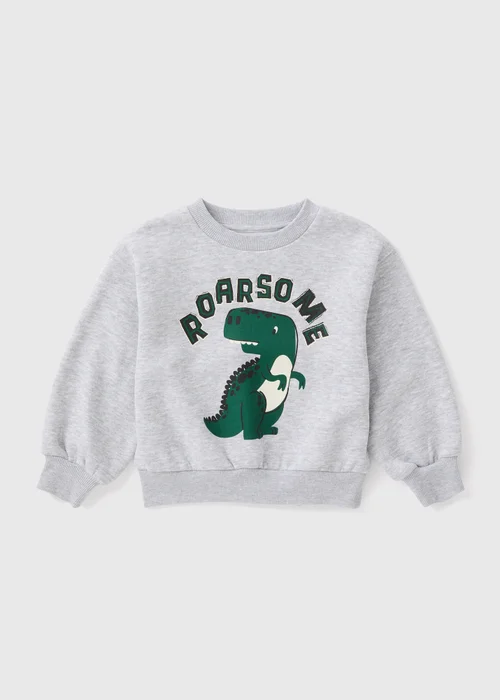 Boys Grey Dino Sweatshirt (1-7yrs) - 1-1.5 Yrs Image 1