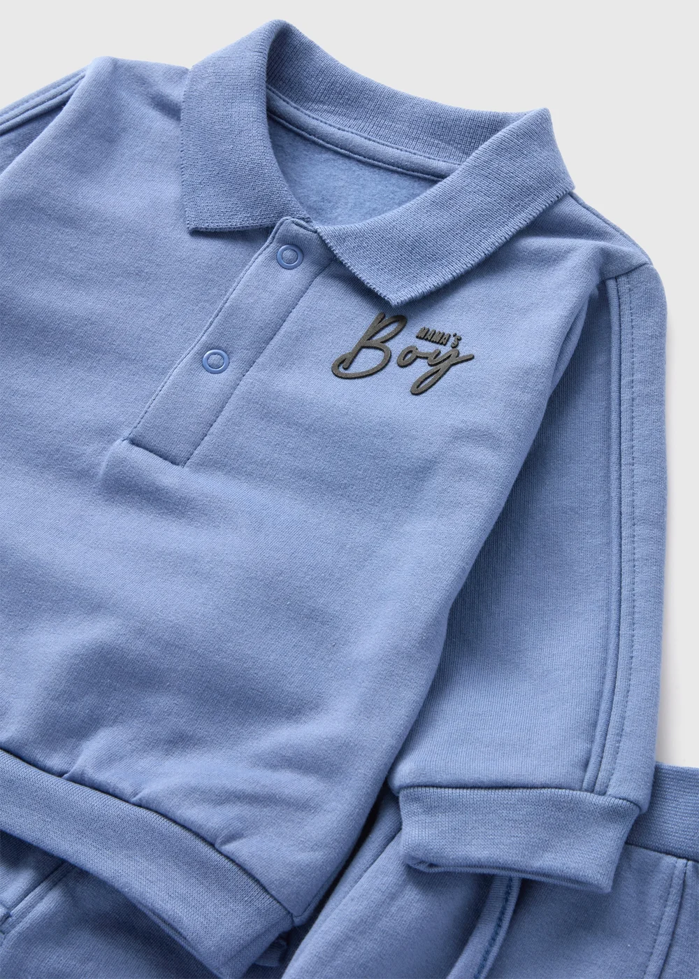 Baby Blue Mama's Boy Polo & Joggers Set (Newborn-23mths) - Age 0 - 3 Months Image 2
