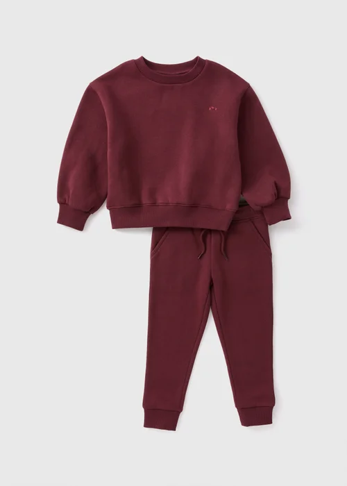 Boys Burgundy Sweatshirt & Jogging Bottoms Set (1-7yrs) - 1 half year to 2 Image 1