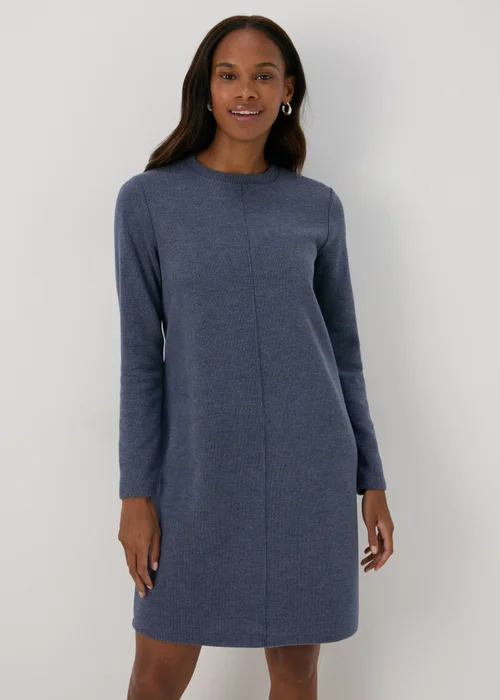 Navy Ribbed Sweater Dress - Size 8 Image 1