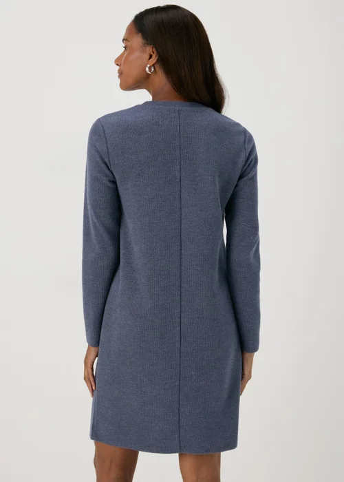 Navy Ribbed Sweater Dress - Size 8 Image 2