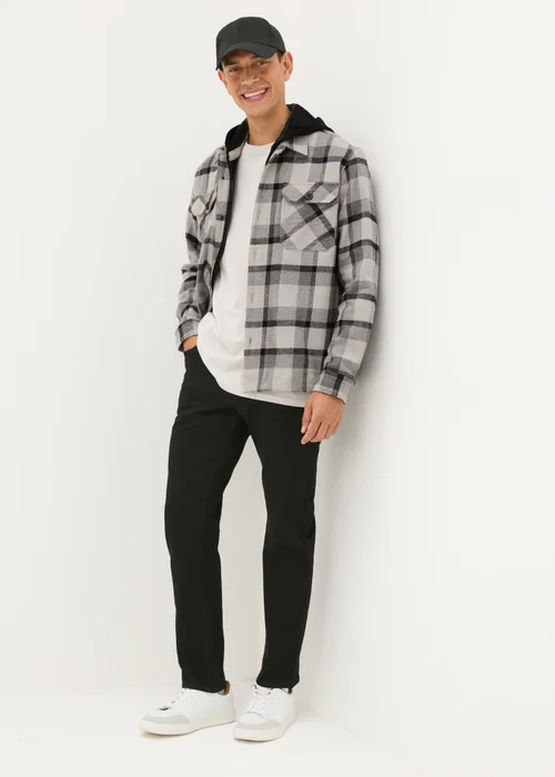 Charcoal Check Hooded Shacket - S Image 3