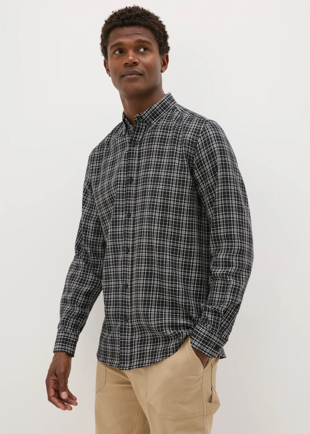 Black Check Shirt - S Image 3