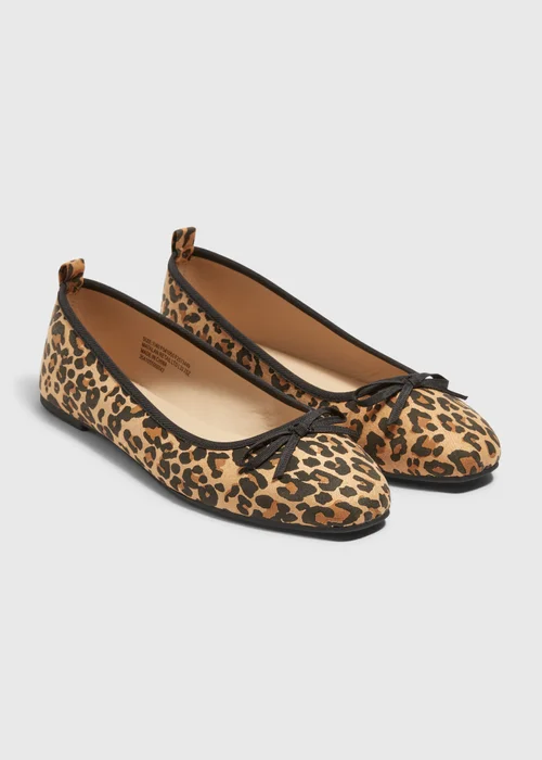 Brown Leopard Print Ballet Flats - Size 3 Image 1