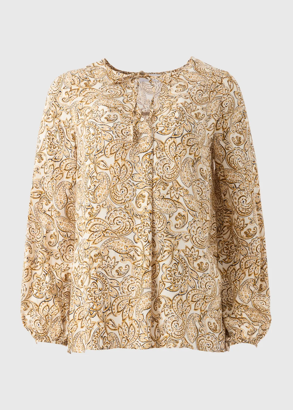 Paisley Neck Tie Popover Blouse - 8 Image 5