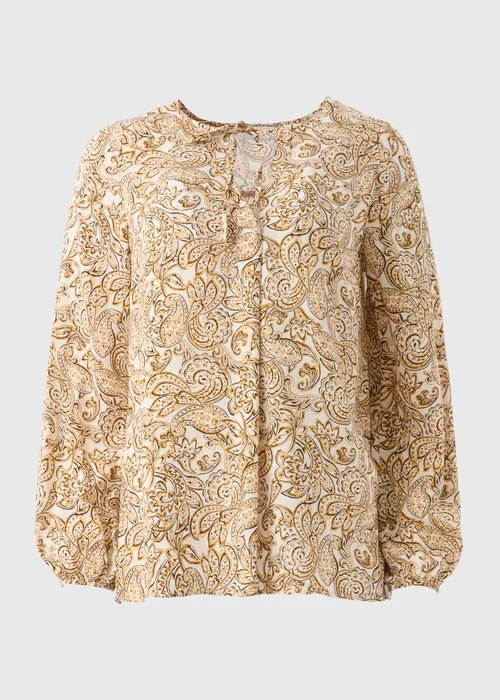 Paisley Neck Tie Popover Blouse - 8 Image 5