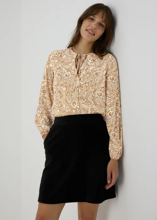 Paisley Neck Tie Popover Blouse - 8 Image 3