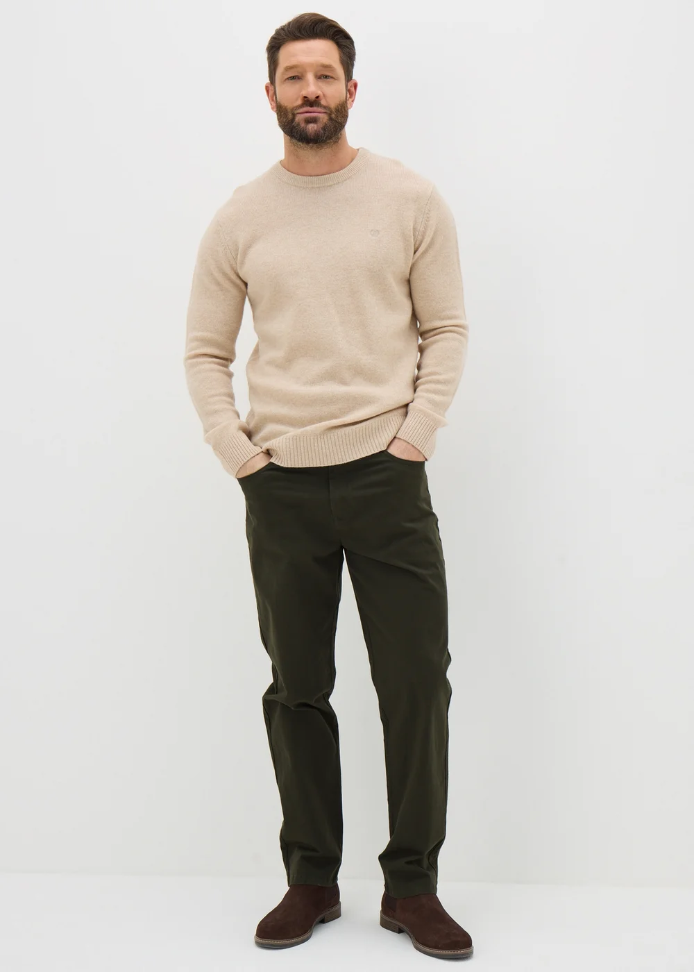Lincoln Khaki 5 Pocket Trousers - 32 Waist Short Image 1