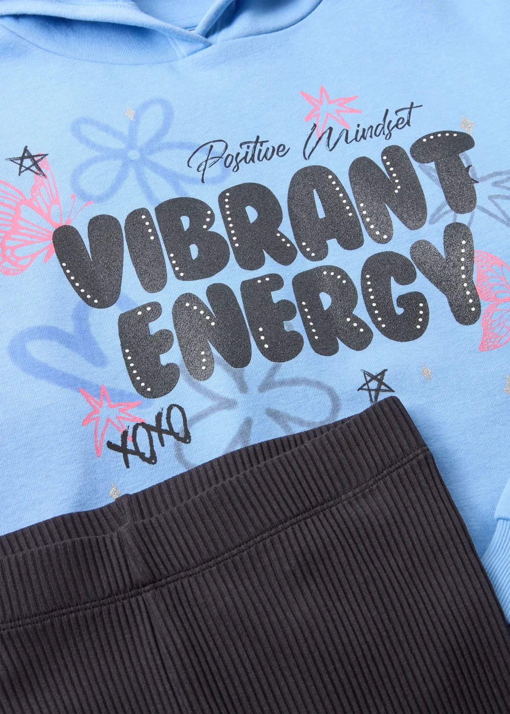 Girls Blue Vibrant Energy Hoodie & Flares Set (7-15yrs) - Age 7 Years Image 2
