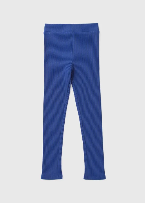 Blue Ribbed Leggings (7-15yrs) - 8 Yrs Image 1