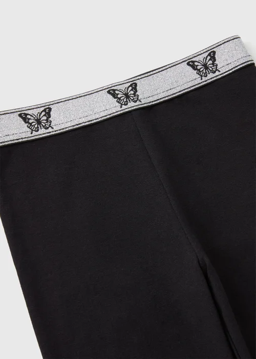 Girls Black Lurex Leggings (7-15yrs) - 8 Yrs Image 2