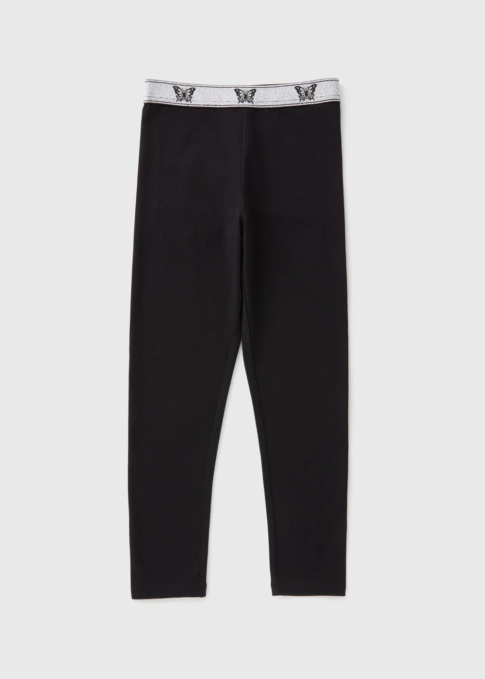 Girls Black Lurex Leggings (7-15yrs) - 8 Yrs Image 1