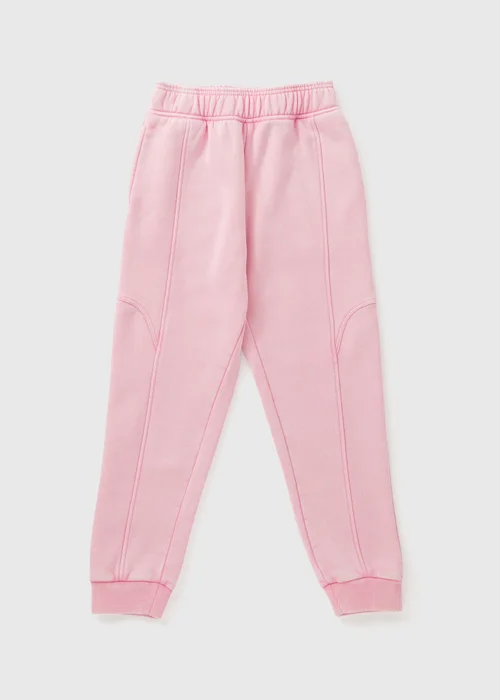 Girls Pink Acid Wash Jogging Bottoms (7-15yrs) - 8 Yrs Image 1