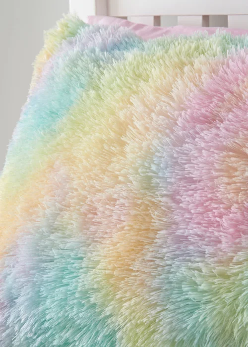 Multicolour Faux Fur Duvet Set - Single Image 2