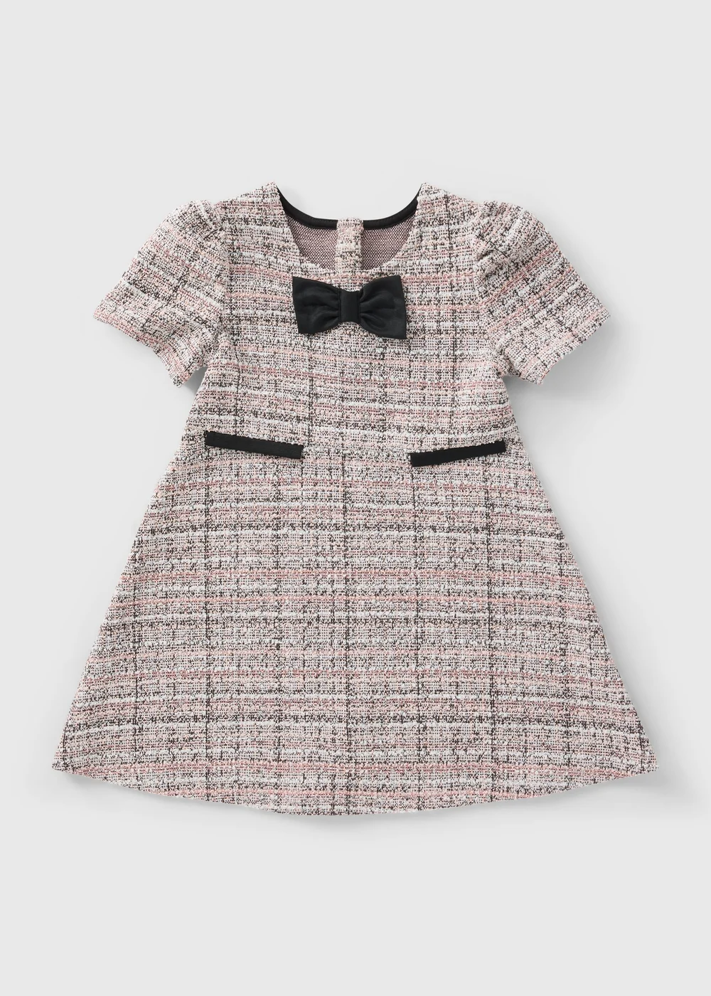 Girls Pink Boucle Bow Dress (1-7yrs) - 1 half year to 2 Image 1