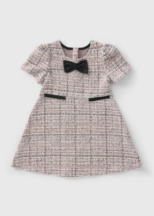 Girls Pink Boucle Bow Dress (1-7yrs) - 1 half year to 2 Image 1