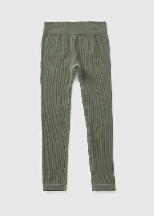 Girls Khaki Seamless Leggings (7-15yrs) - S Image 1