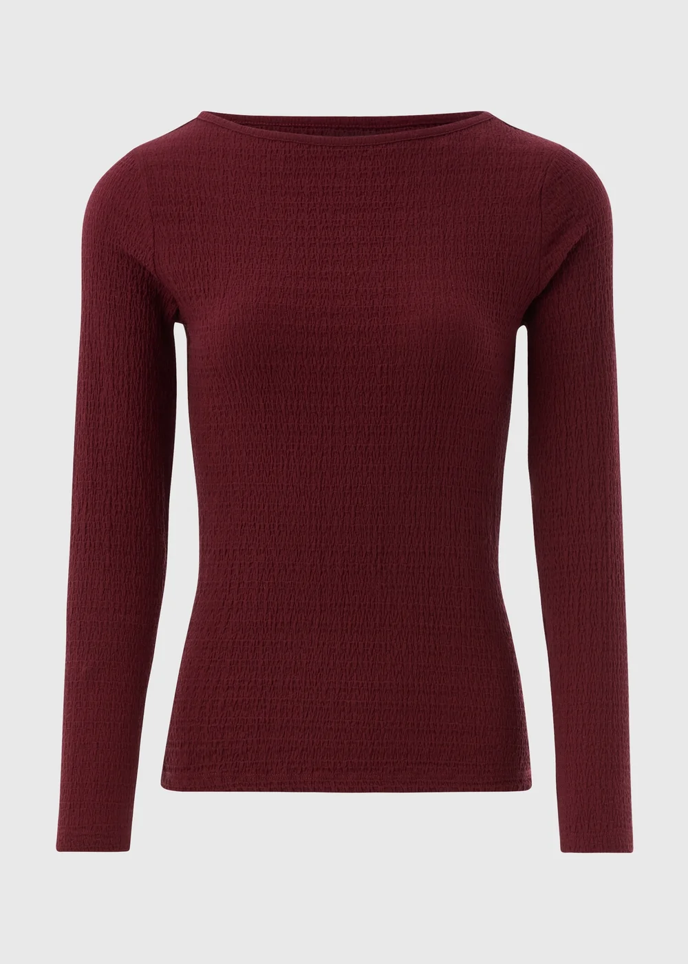 Burgundy Textured Long Sleeve Top - 8 Image 4