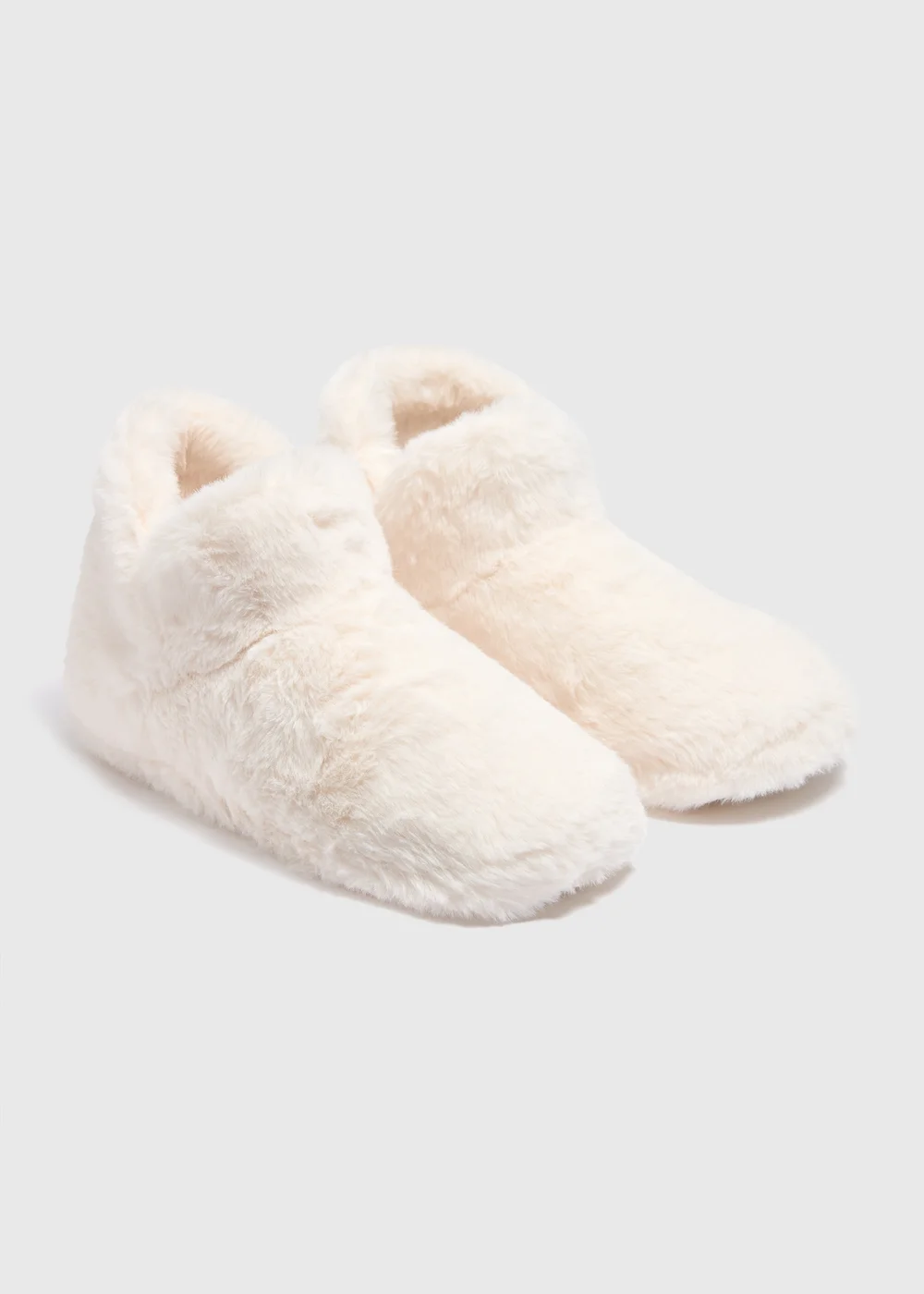 Cream Faux Fur Slipper Boots - Small Image 1