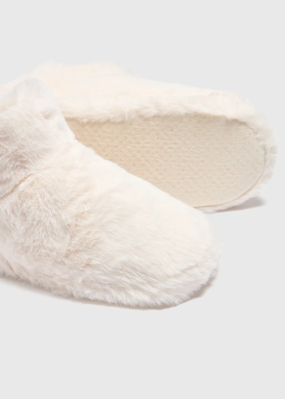 Cream Faux Fur Slipper Boots - Small Image 2