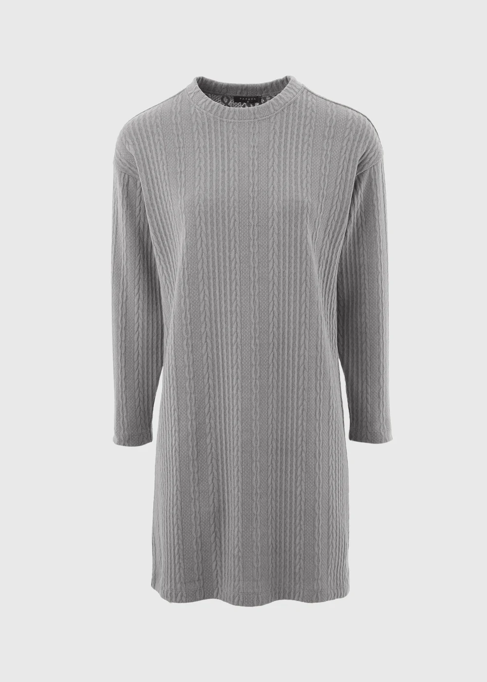 Grey Cable Knit Mini Dress - 8 Image 4