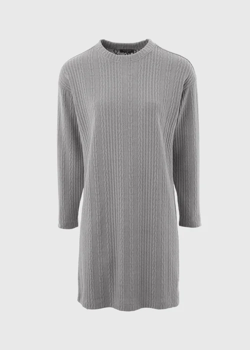 Grey Cable Knit Mini Dress - 8 Image 4