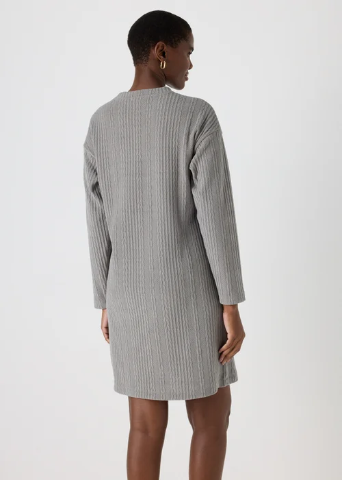 Grey Cable Knit Mini Dress - 8 Image 2