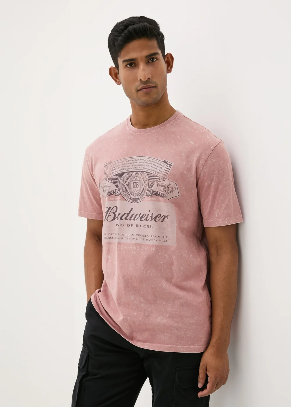 Budweiser Pink Washed T-Shirt - S Image 1