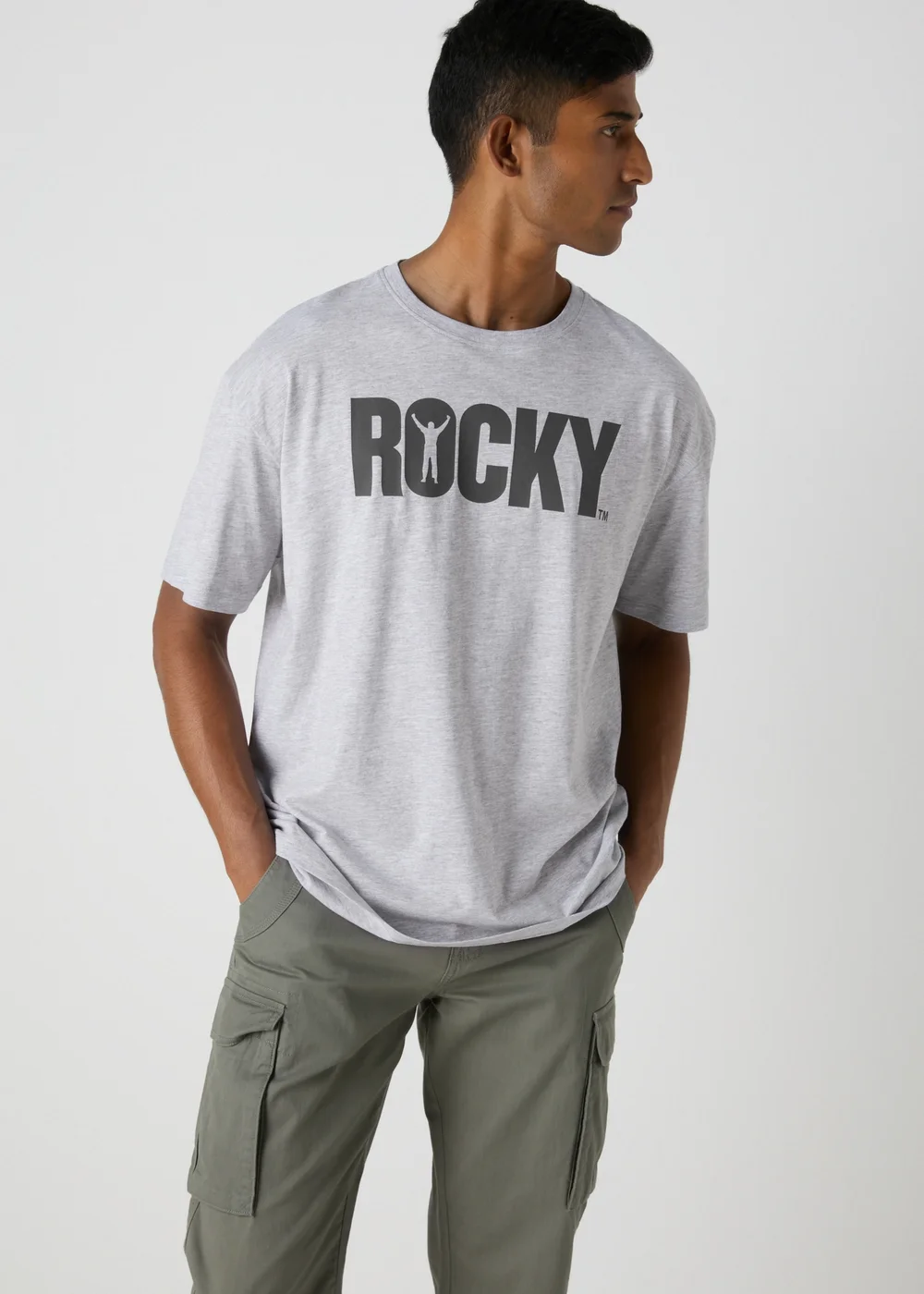 Rocky Grey Slogan T-Shirt - S Image 1