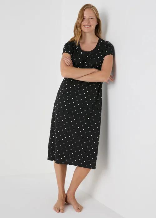 Black Heart Print Nightie - Extra small Image 1
