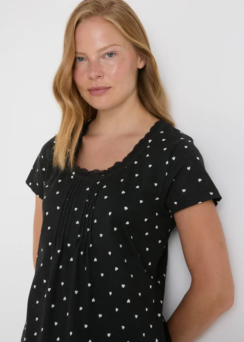 Black Heart Print Nightie - Extra small Image 2
