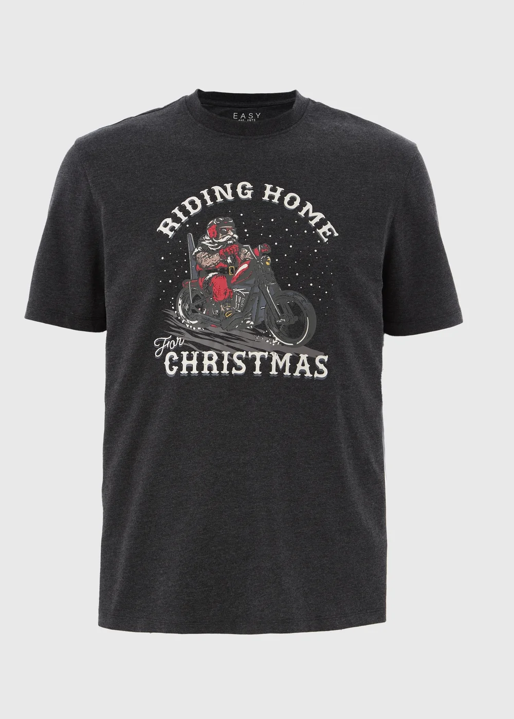 Charcoal Riding Home For Christmas T-Shirt - XS Image 4
