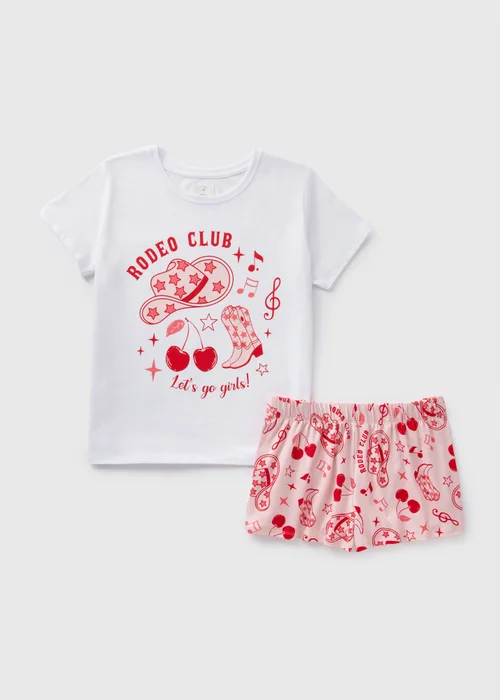 Pink Western Top & Short Pyjama Set - Extra small Image 4