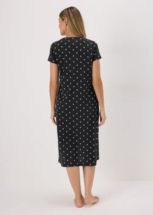 Black Abstract Print Nightie - Extra small Image 2