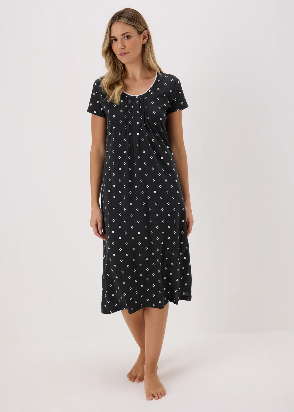 Black Abstract Print Nightie - Extra small Image 1