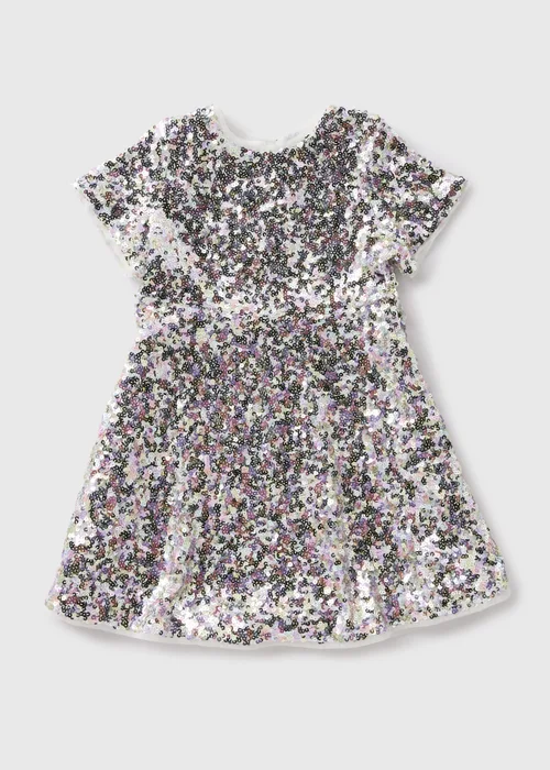 Girls Silver Sequin Dress (1-7yrs) - 1 half year to 2 Image 1