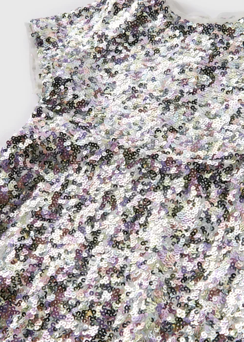 Girls Silver Sequin Dress (1-7yrs) - 1 half year to 2 Image 2
