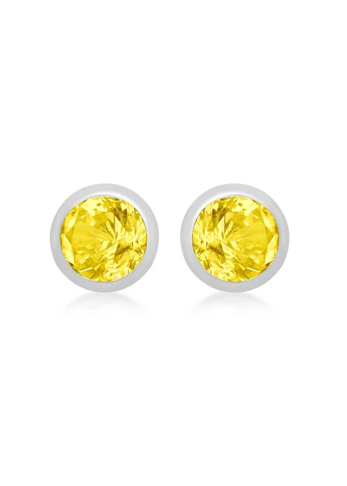 Golden Moments Sterling Silver CZ November Birthstone Stud Earrings - One Size Image 1