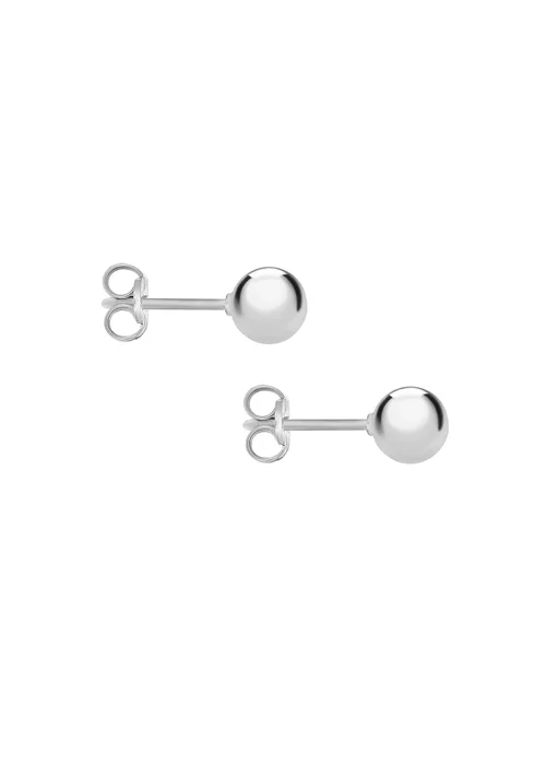 Golden Moments Sterling Silver Ball Stud Earrings - One Size Image 3