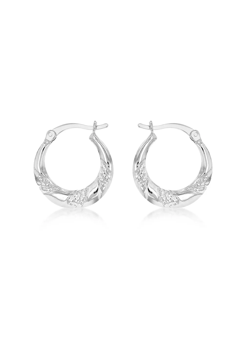 Golden Moments Sterling Silver Rope Hoop Earrings - One Size Image 1