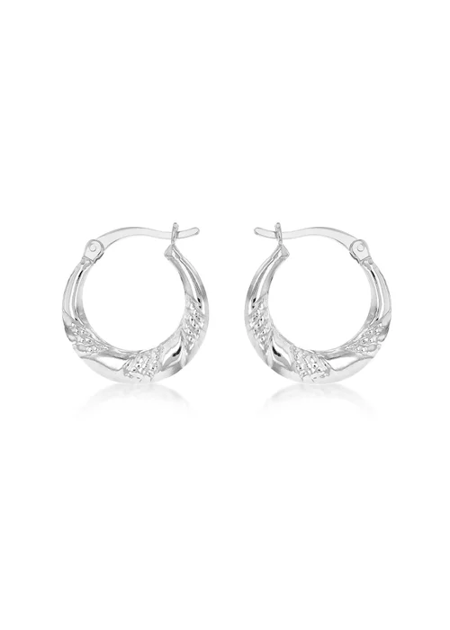 Golden Moments Sterling Silver Rope Hoop Earrings - One Size Image 1