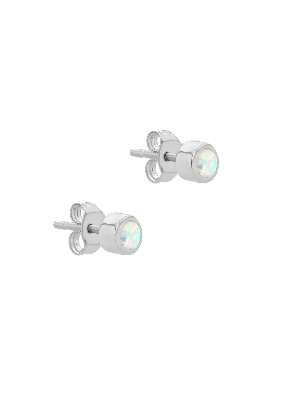 Golden Moments Sterling Silver October Birthstone Stud Earrings - One Size Image 2