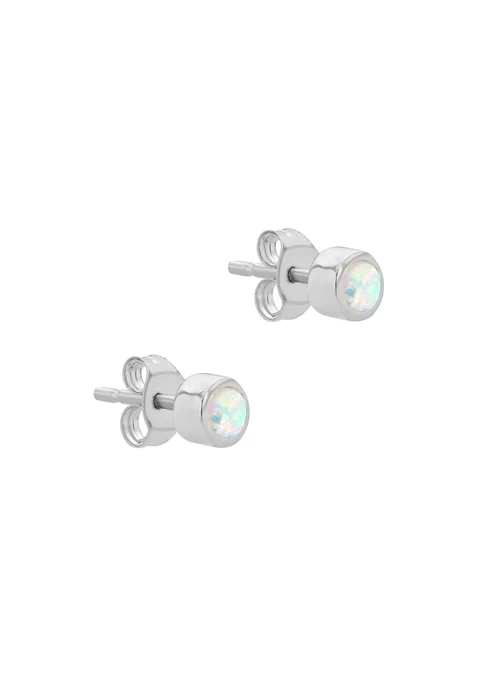 Golden Moments Sterling Silver October Birthstone Stud Earrings - One Size Image 2