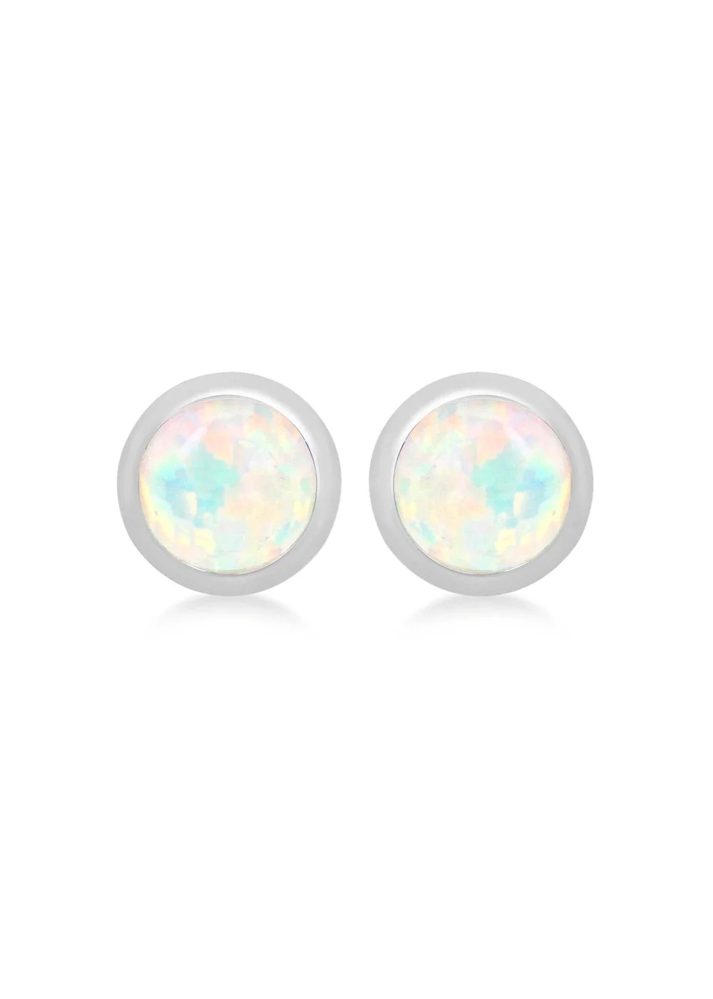 Golden Moments Sterling Silver October Birthstone Stud Earrings - One Size Image 1